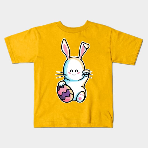 Lucky Rabbit Easter Bunny Kids T-Shirt by freeves